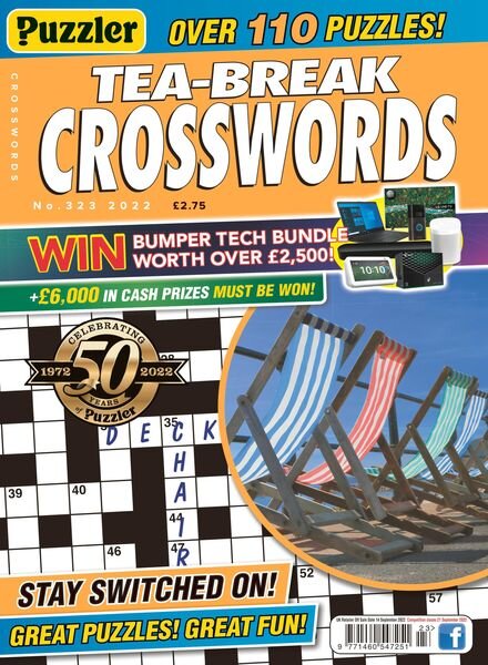 Puzzler Tea-Break Crosswords – August 2022 Cover