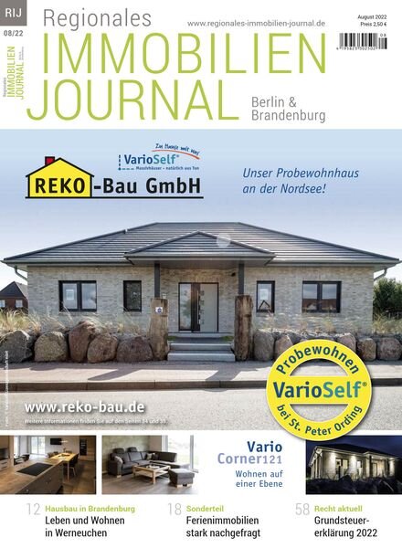 Regionales Immobilien Journal Berlin & Brandenburg – August 2022 Cover