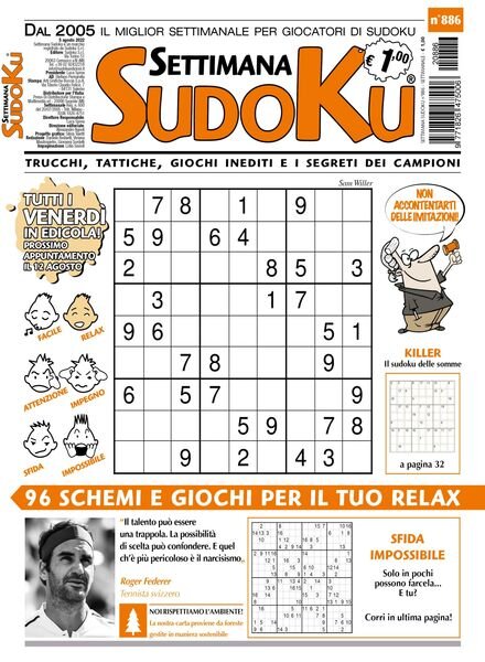 Settimana Sudoku – 03 agosto 2022 Cover