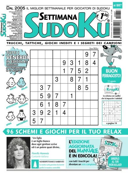 Settimana Sudoku – 10 agosto 2022 Cover