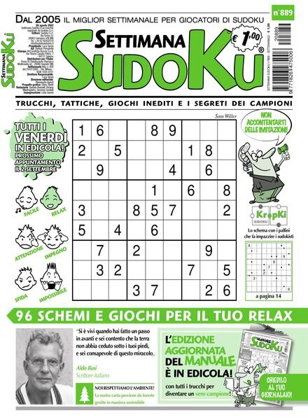 Settimana Sudoku – 24 agosto 2022 Cover