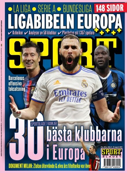 Sportbladets Ligabibel – augusti 2022 Cover