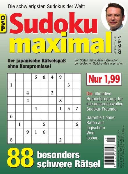 Sudoku Maximal – Nr 5 2022 Cover