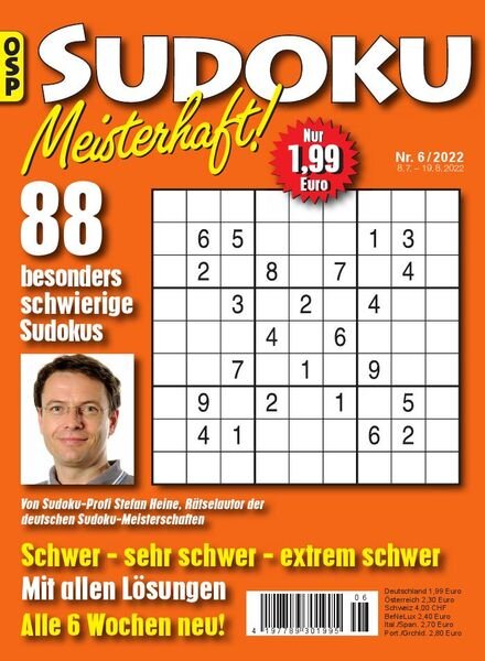 Sudoku Meisterhaft – Nr 6 2022 Cover