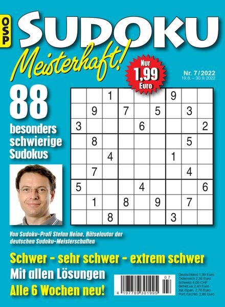 Sudoku Meisterhaft – Nr 7 2022 Cover