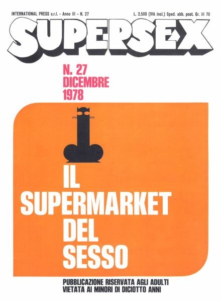 Supersex – n. 27 Dicembre 1978 Cover