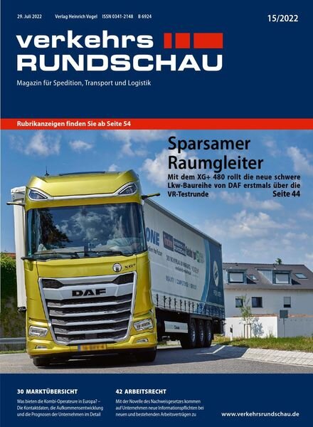 VerkehrsRundschau – 22 Juli 2022 Cover