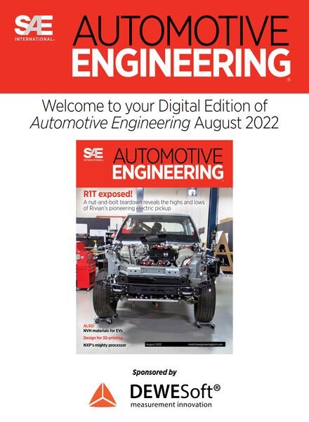 Automotive Engineering – August 2022 Cover