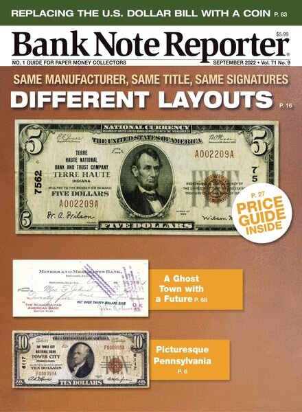 Bank Note Reporter – September 2022 Cover