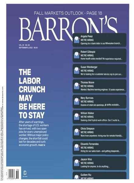 Barron’s – September 5 2022 Cover