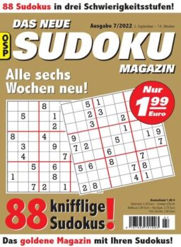 Das Neue Sudoku – Nr 7 2022