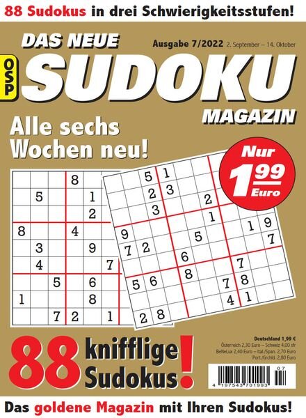 Das Neue Sudoku – Nr 7 2022 Cover