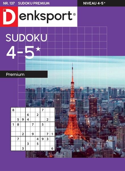 Denksport Sudoku 4-5 premium – 01 september 2022 Cover