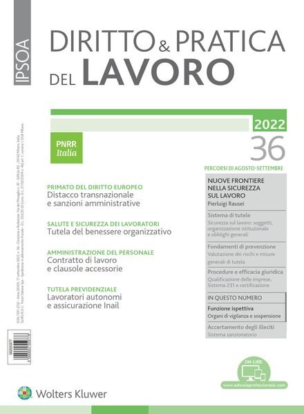 Diritto e Pratica del Lavoro – 17 Settembre 2022 Cover