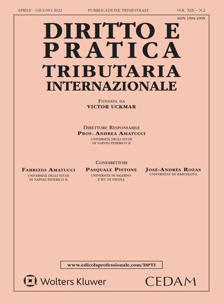 Diritto e pratica tributaria internazionale – Aprile-Giugno 2022 Cover