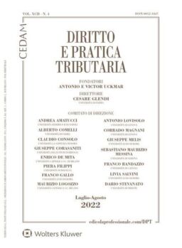 Diritto e Pratica Tributaria – Luglio-Agosto 2022
