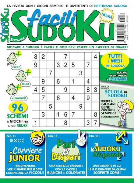 Facili Sudoku – settembre 2022 Cover