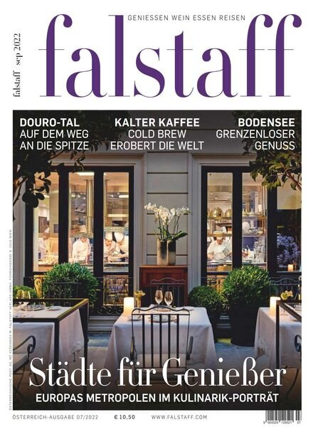 Falstaff Magazin Osterreich – September 2022 Cover