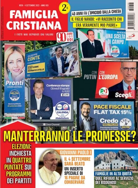 Famiglia Cristiana – 4 Settembre 2022 Cover