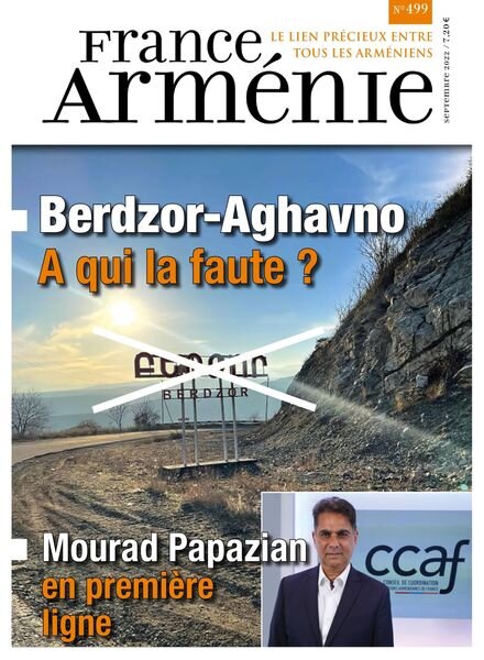 France Armenie – Septembre 2022 Cover