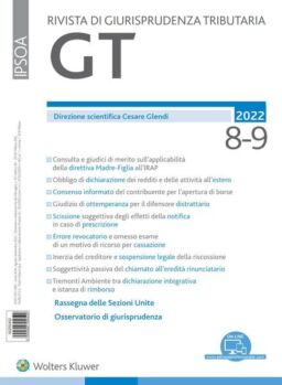 GT Rivista di Giurisprudenza Tributaria – Agosto-Settembre 2022