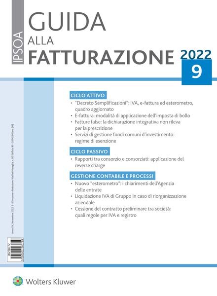 Guida alla Fatturazione – Settembre 2022 Cover