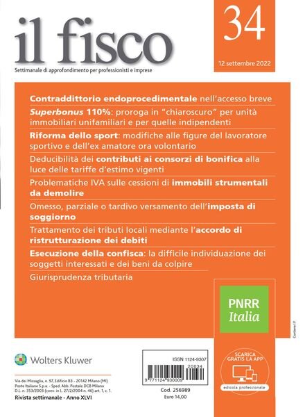 il fisco – 12 Settembre 2022 Cover