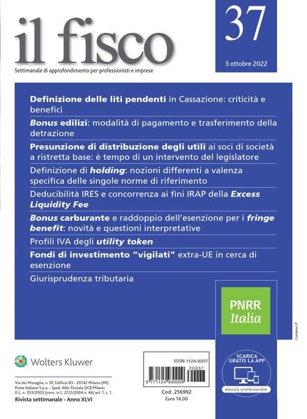 il fisco – 3 Ottobre 2022 Cover