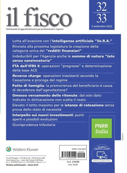 il fisco – 5 Settembre 2022 Cover