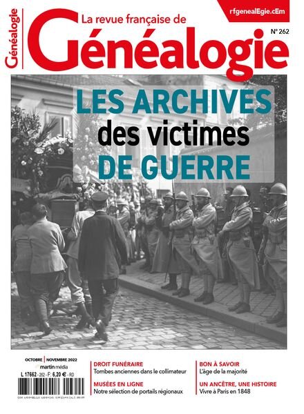 La Revue francaise de Genealogie – Octobre-Novembre 2022 Cover