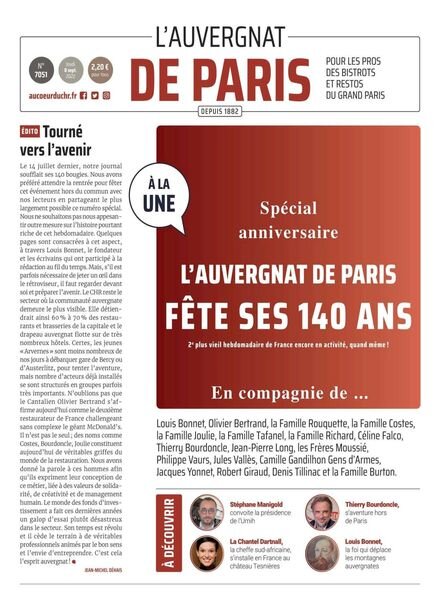 L’Auvergnat de Paris – 08 septembre 2022 Cover