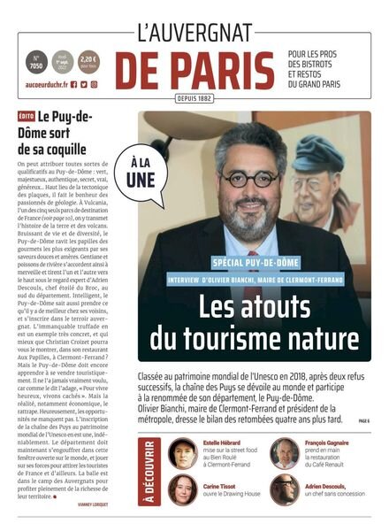 L’Auvergnat de Paris – septembre 2022 Cover