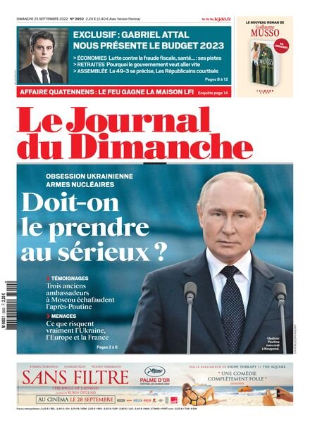 Le Journal du Dimanche – 25 septembre 2022 Cover