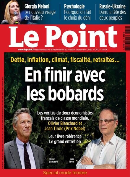 Le Point – 01 septembre 2022 Cover
