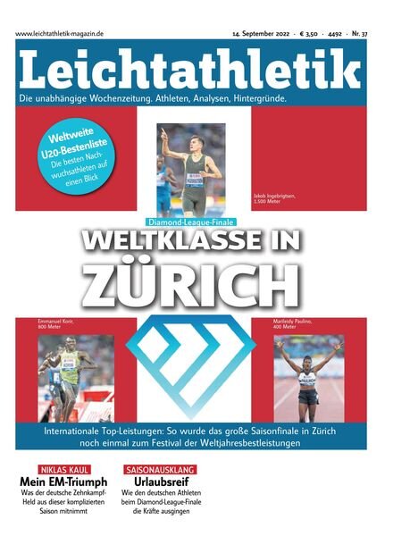 Leichtathletik – 13 September 2022 Cover