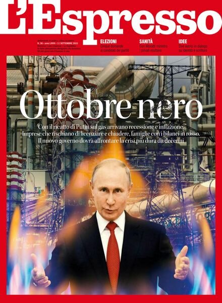 l’Espresso – 11 Settembre 2022 Cover