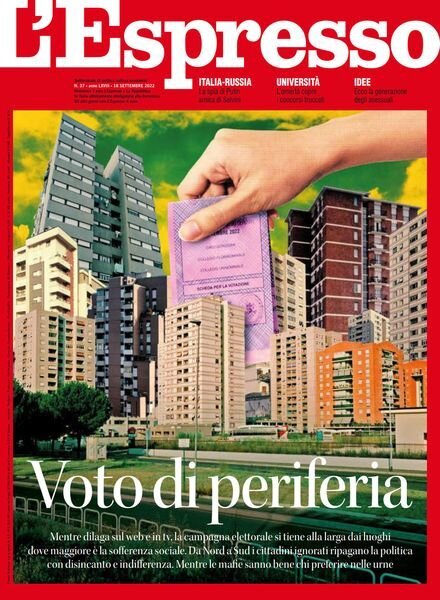 l’Espresso – 18 Settembre 2022 Cover