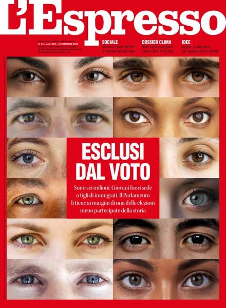 l’Espresso – 4 Settembre 2022 Cover