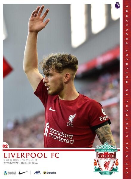 Liverpool FC Programmes – vs Bournemouth – 27 August 2022 Cover