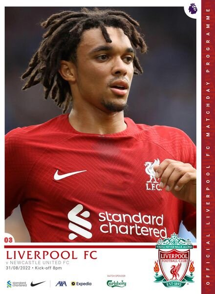 Liverpool FC Programmes – vs Newcastle United – 31 August 2022 Cover