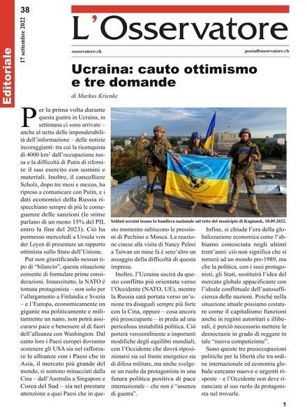 L’Osservatore – 17 settembre 2022 Cover
