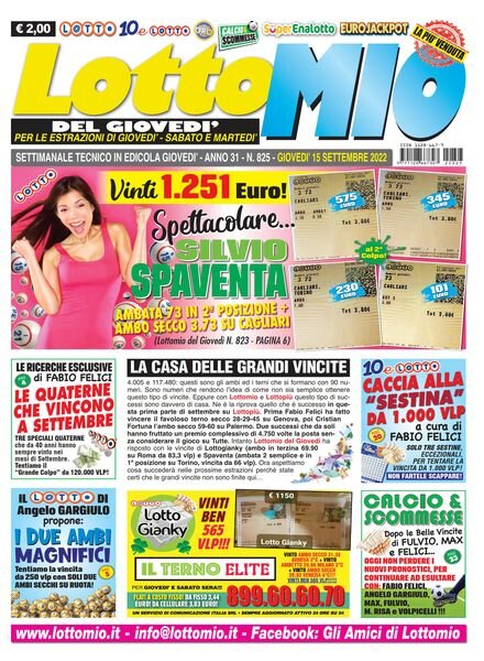 Lottomio del Giovedi – 15 Settembre 2022 Cover