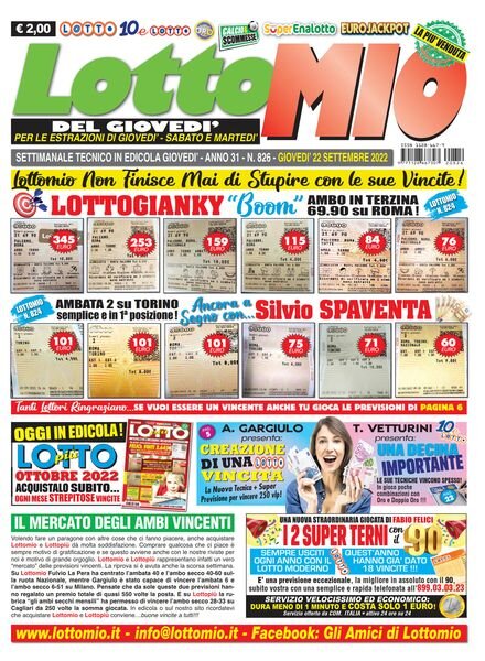 Lottomio del Giovedi – 22 Settembre 2022 Cover