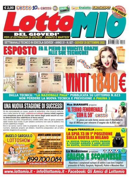 Lottomio del Giovedi – 29 Settembre 2022 Cover