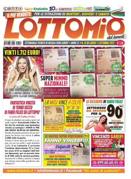 Lottomio del Lunedi – 5 Settembre 2022 Cover
