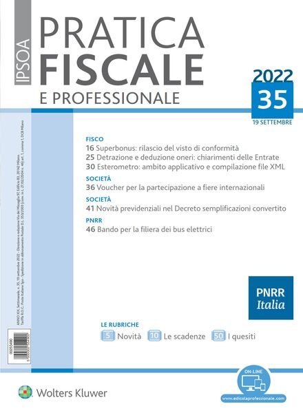 Pratica Fiscale e Professionale – 19 Settembre 2022 Cover