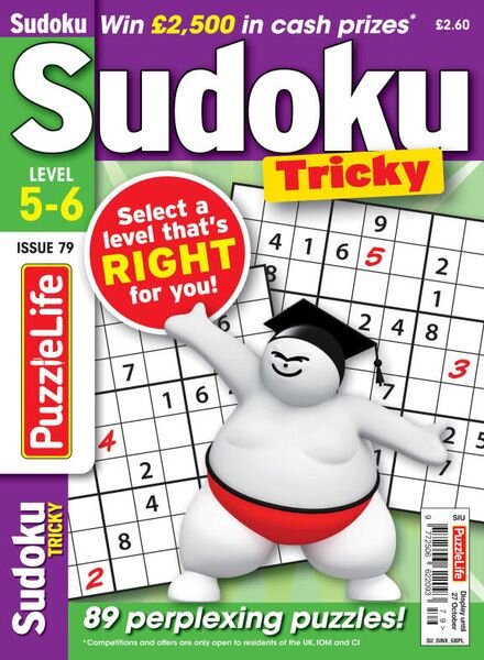 PuzzleLife Sudoku Tricky – September 2022 Cover