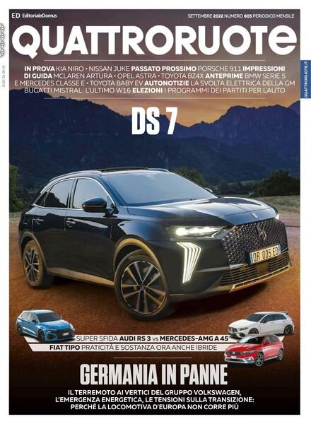 Quattroruote Italia – settembre 2022 Cover
