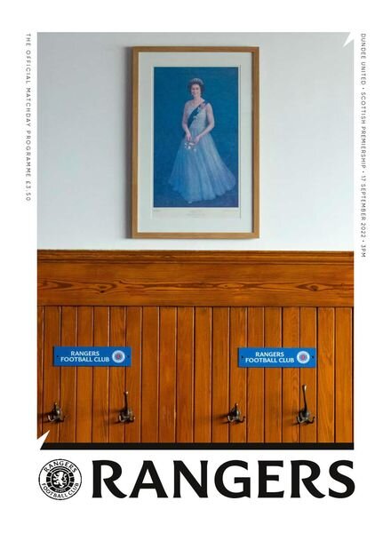 Rangers Football Club Matchday Programme – Rgs vs Dundee United – 17 September 2022 Cover