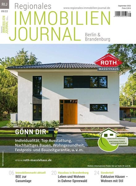 Regionales Immobilien Journal Berlin & Brandenburg – September 2022 Cover